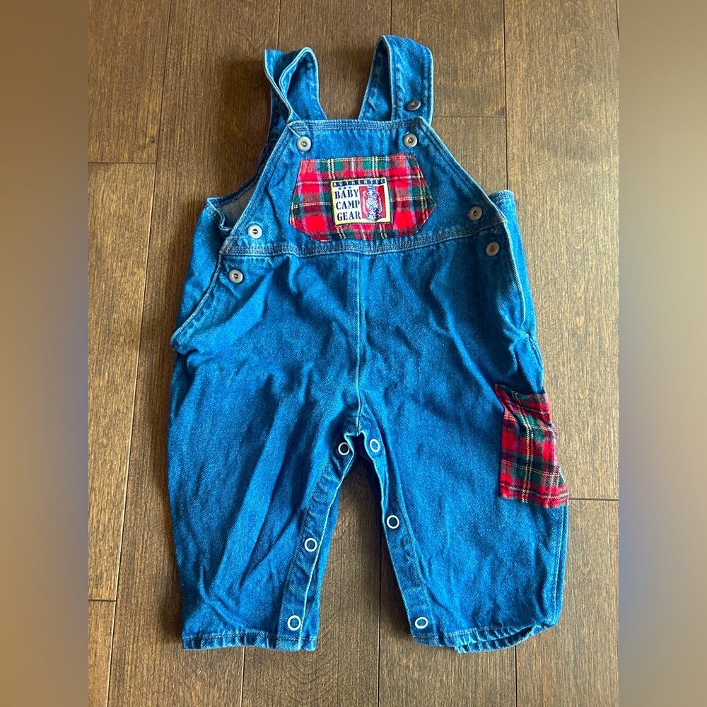 ❤️4 for $25❤️ 1995 denim overalls size 6/9 M‎